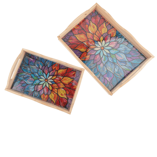 Mandala Crystal Art MDF Tray Set of 2 4