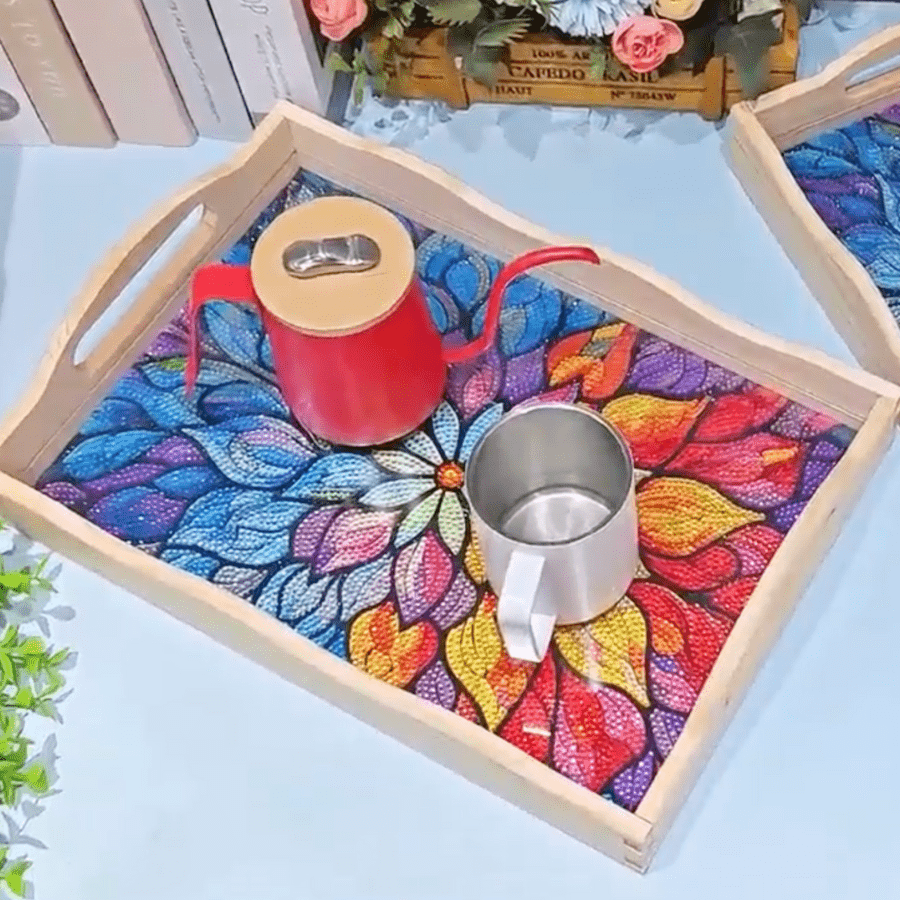 Mandala Crystal Art MDF Tray Set of 2-5