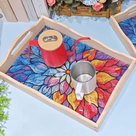 Mandala Crystal Art MDF Tray Set of 2-5