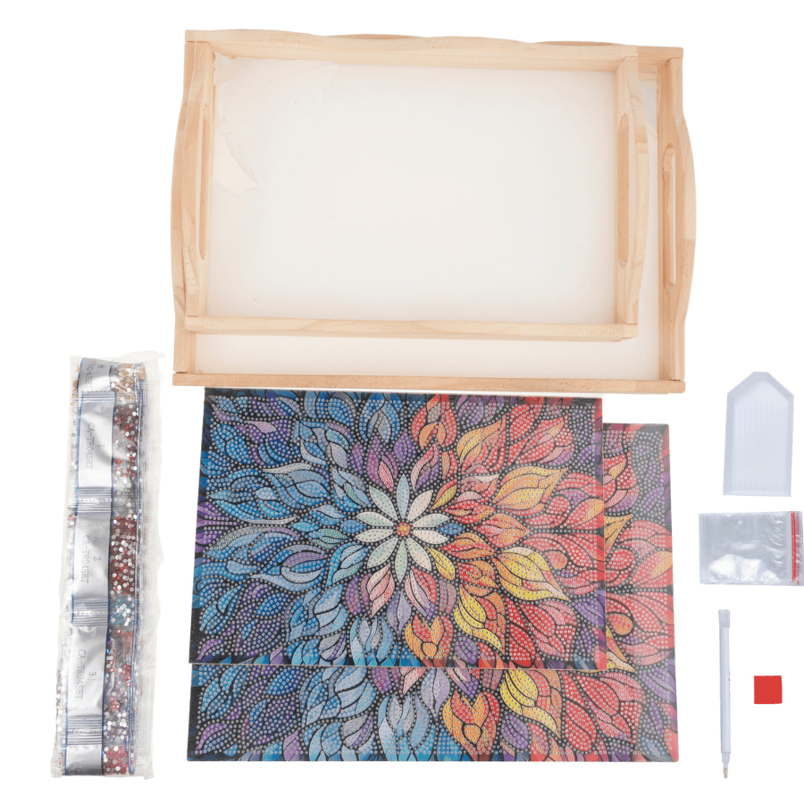 Mandala Crystal Art MDF Tray Set of 2 6