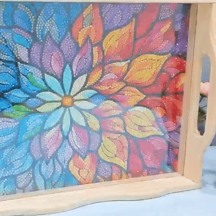 Mandala Crystal Art MDF Tray Set of 2 9