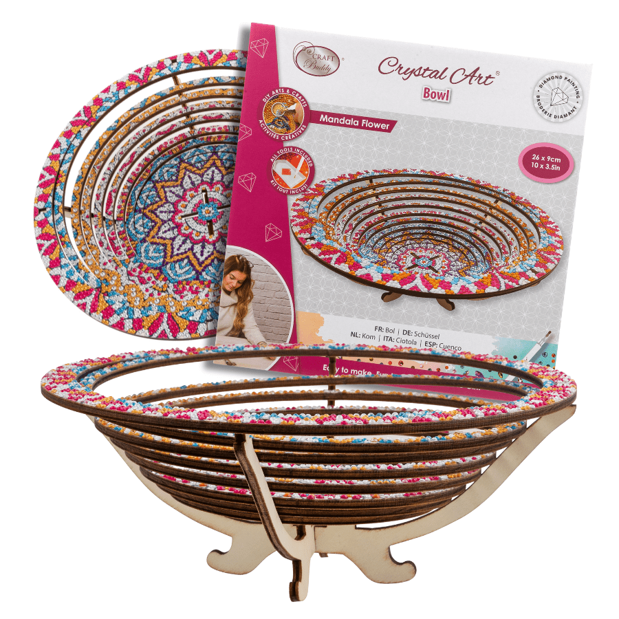 Mandala Flower Crystal Art Bowl Kit complete