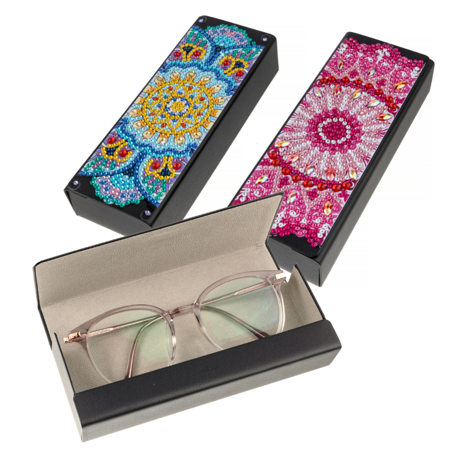 Mandala Mix Crystal Art Glasses Case Kit