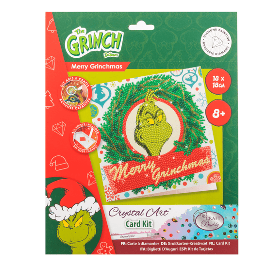 Merry Grinchmas Crystal Art Card 18x18 pack