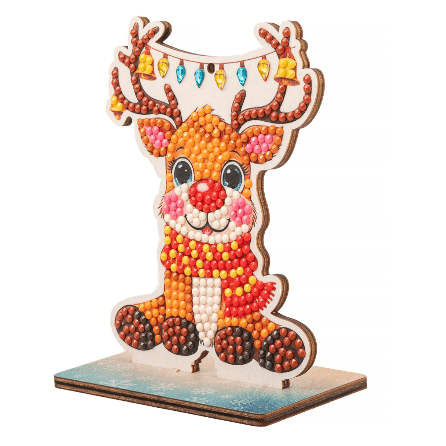 Merry Reindeer Crystal Art Hanging Buddies Decoration angle