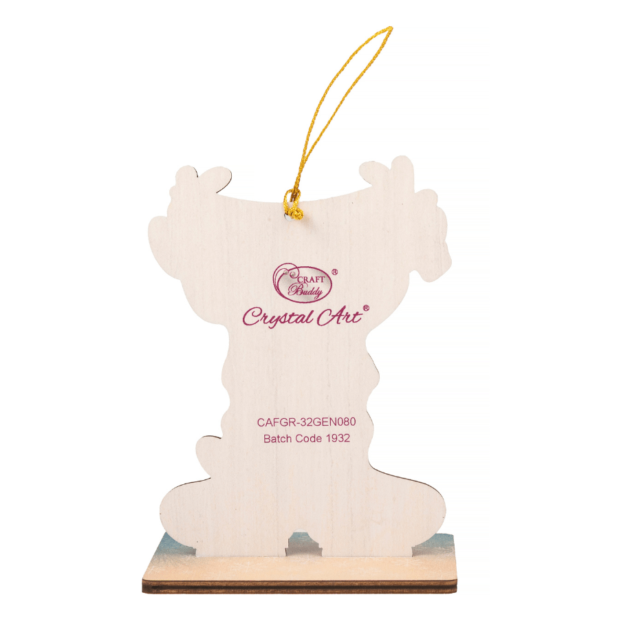 Merry Reindeer Crystal Art Hanging Buddies Decoration back