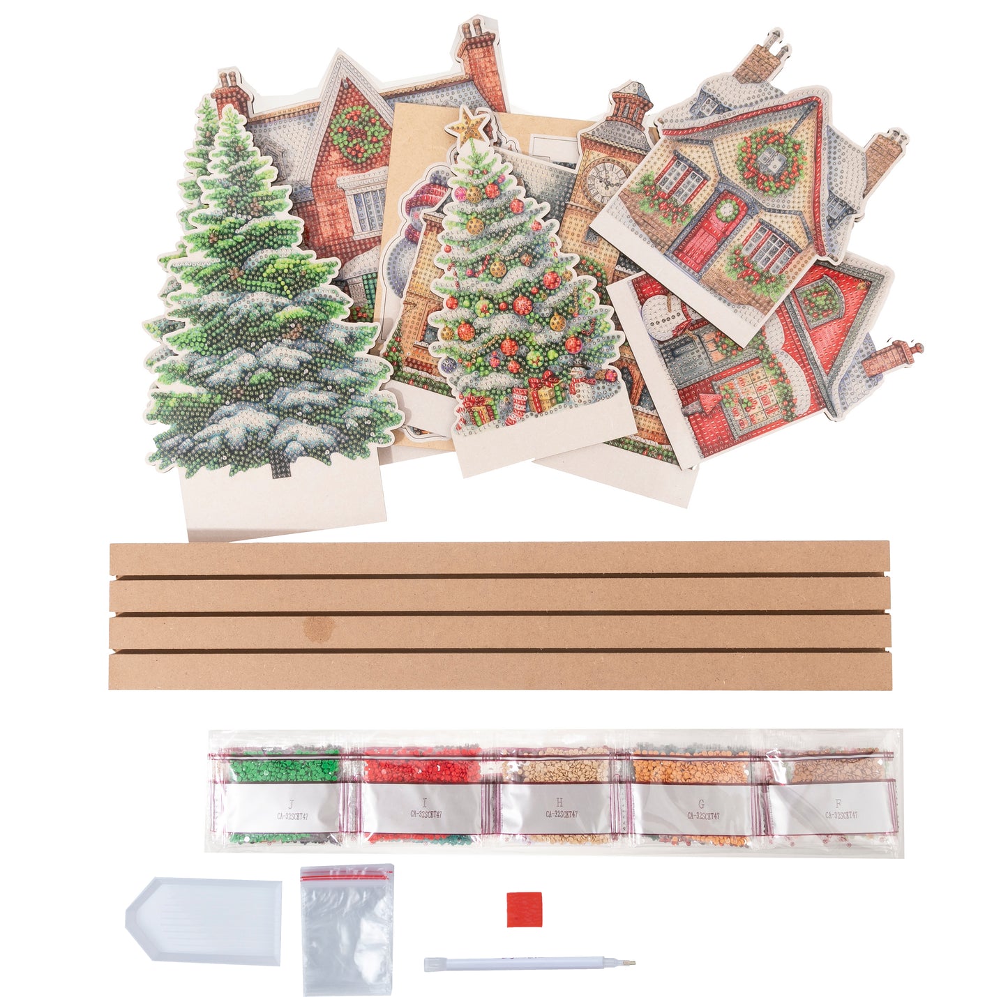 Mistletoe Lane Crystal Art 3D Buildable Scene Kit