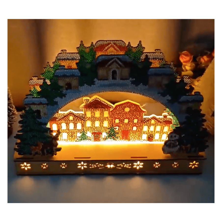 Nordic Village 3D Crystal Art Light Up Scene Kit