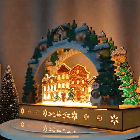 Nordic Village 3D Crystal Art Light Up Scene Kit