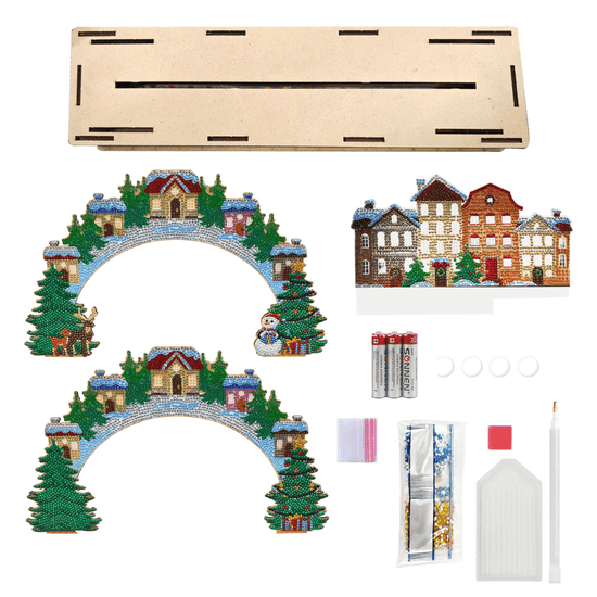 Nordic Village 3D Crystal Art Light Up Scene Kit