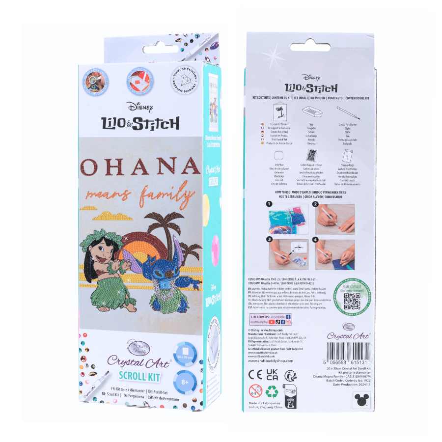 Ohana Means Family Disney Mini Crystal Art Scroll Kit 20x30