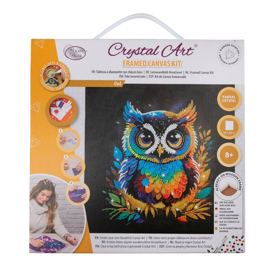 "Owl" Crystal Art Kit 30x30cm Front Packaging