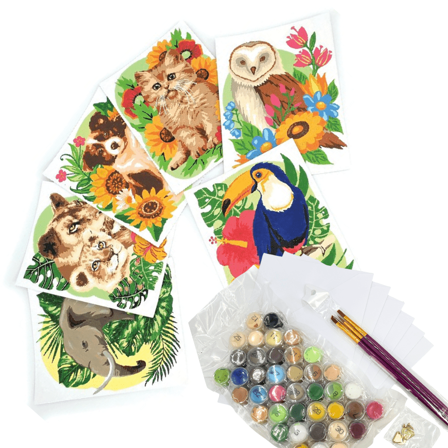 Paint By Numbers Greeting Card Set 6Cards 7