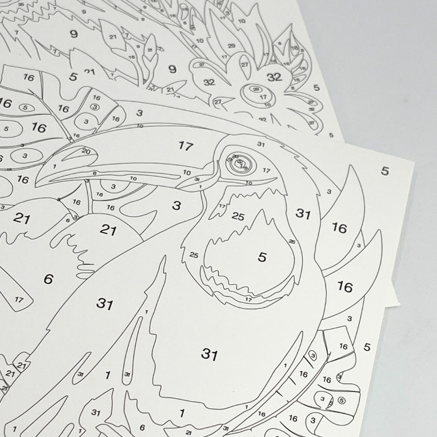 Paint By Numbers Greeting Card Set 6Cards 9