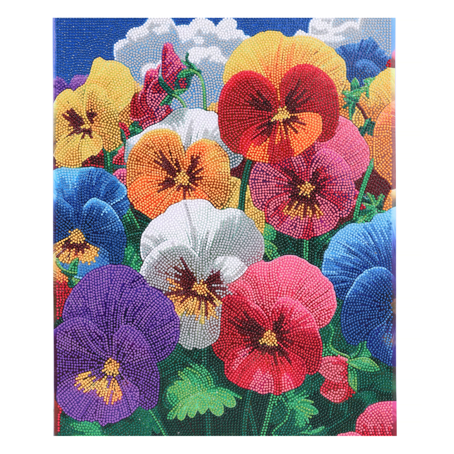 Perfect Pansies Crystal Art Framed Canvas Kit 40x50cm