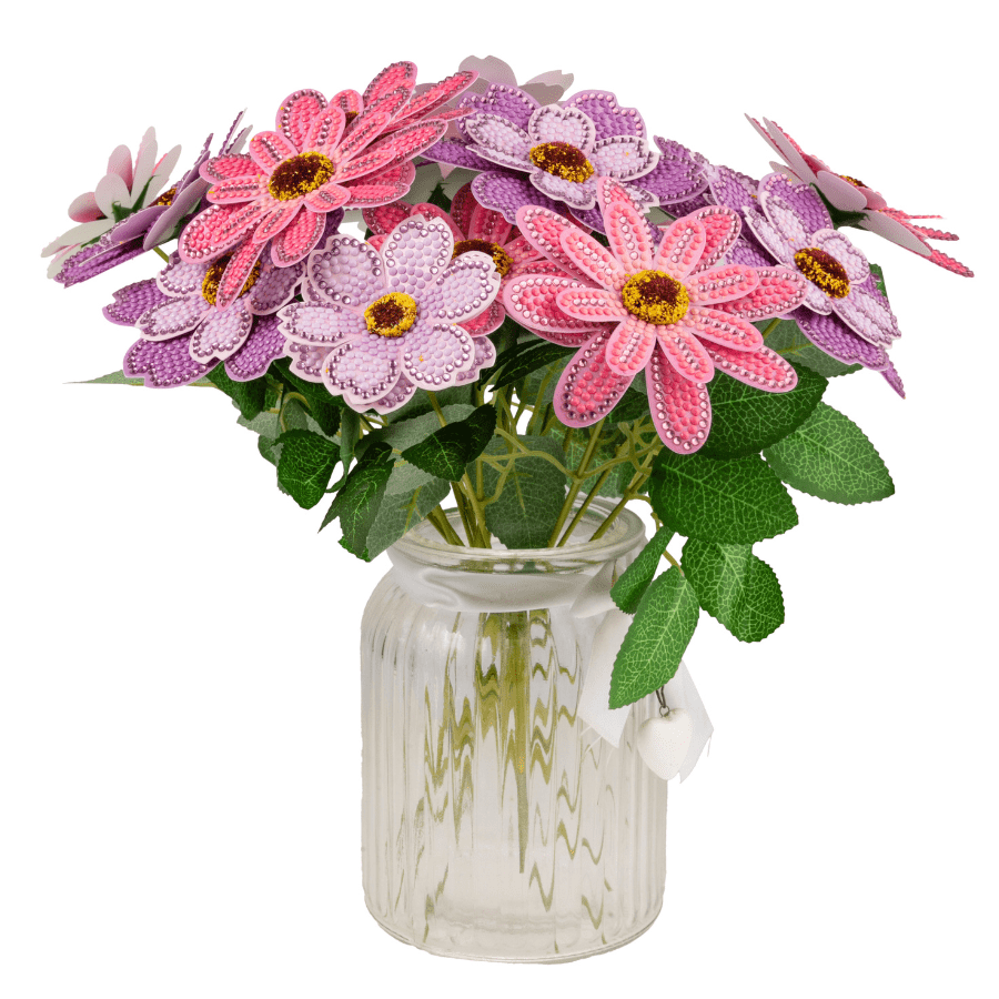 Pink Lilac Crystal Art 3D Flower Kit 4