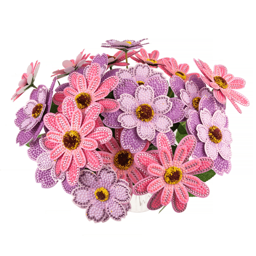 Pink Lilac Crystal Art 3D Flower Kit 6
