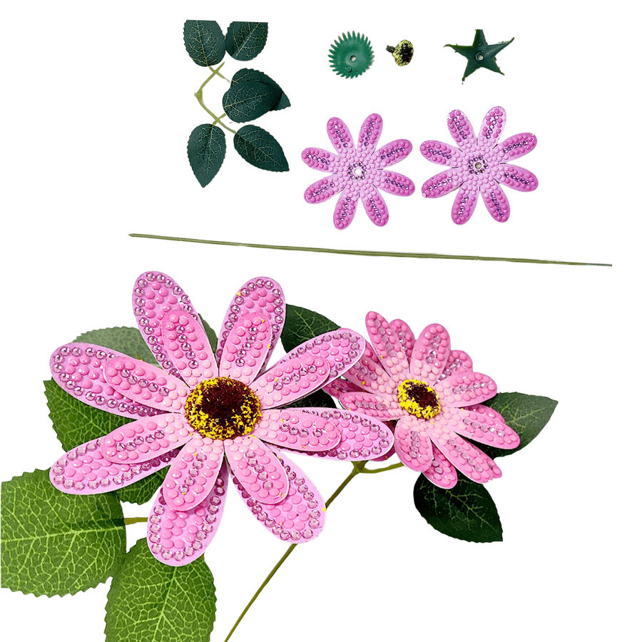 Pink Lilac Crystal Art 3D Flower Kit 8