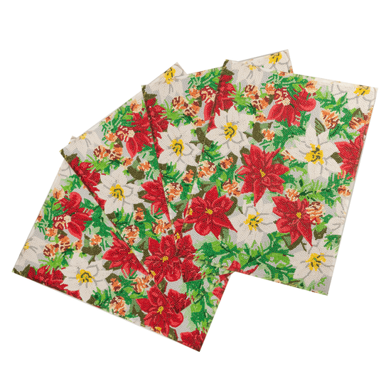 Poinsettia Crystal Art Dinner Placemat Kit 1