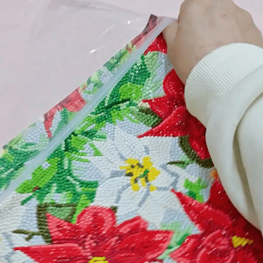 Poinsettia Crystal Art Dinner Placemat Kit 5