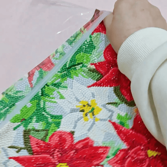 Poinsettia Crystal Art Dinner Placemat Kit 5