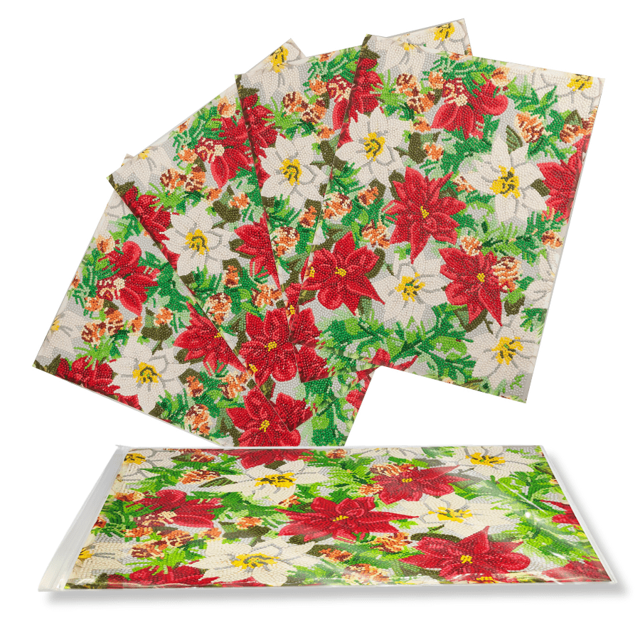 Poinsettia Crystal Art Dinner Placemat Kit 7
