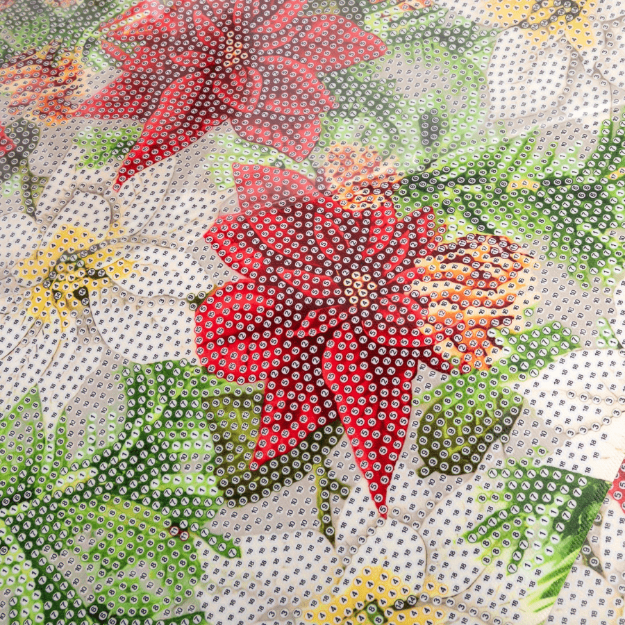 Poinsettia Crystal Art Dinner Placemat Kit template