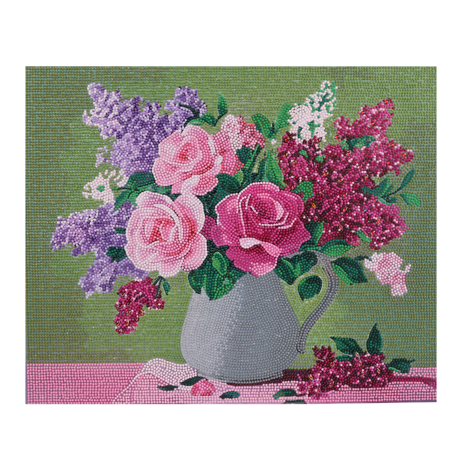 Rose & Lilac Harmony Crystal Art Framed Canvas Kit 50x40cm
