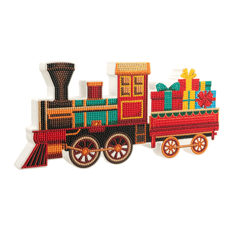 Santa's Train Crystal Art Wooden Decoration Kit