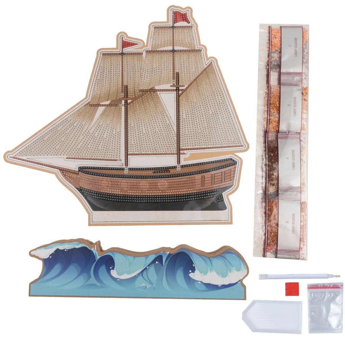 Ship Crystal Art Wooden Decoration contents
