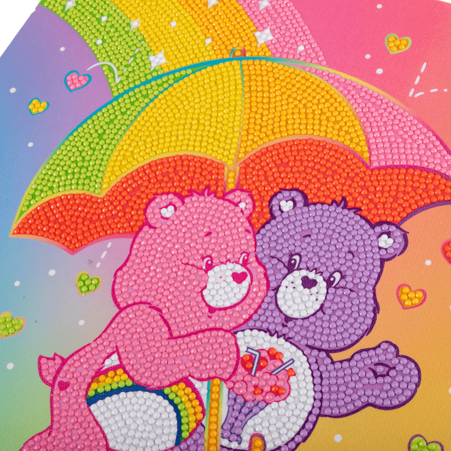 Showered With Love Crystal Art Canvas Care Bears 30x30 2