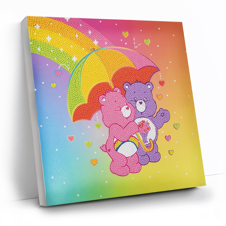 Showered With Love Crystal Art Canvas Care Bears 30x30 3