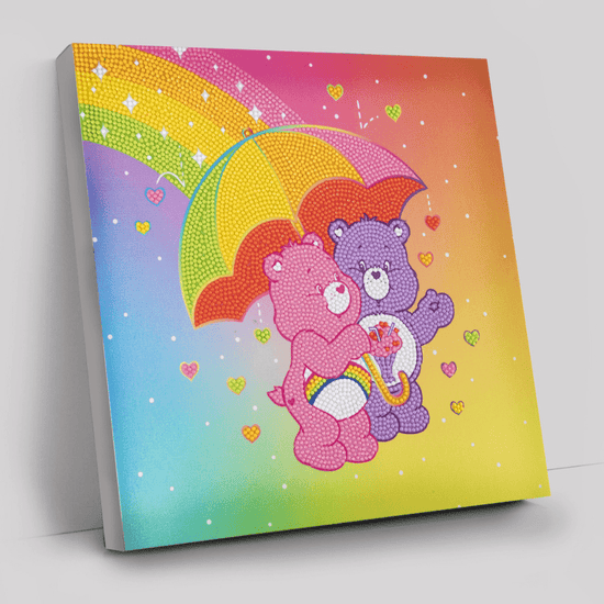 Showered With Love Crystal Art Canvas Care Bears 30x30 4