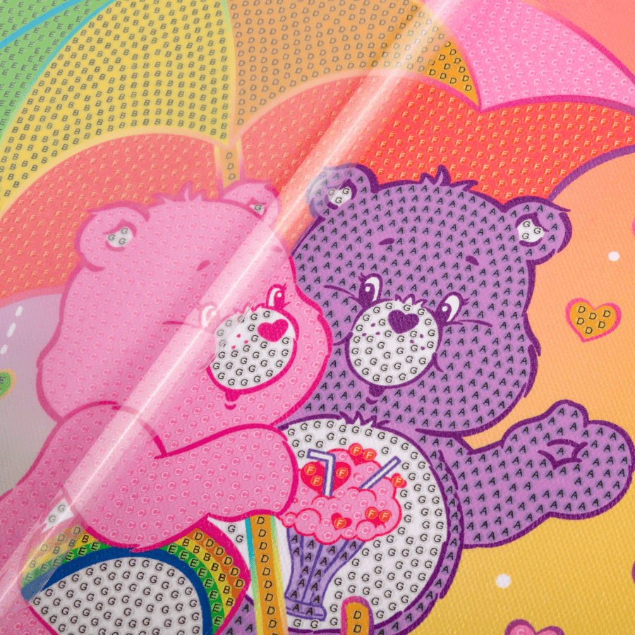 Showered With Love Crystal Art Canvas Care Bears 30x30 5