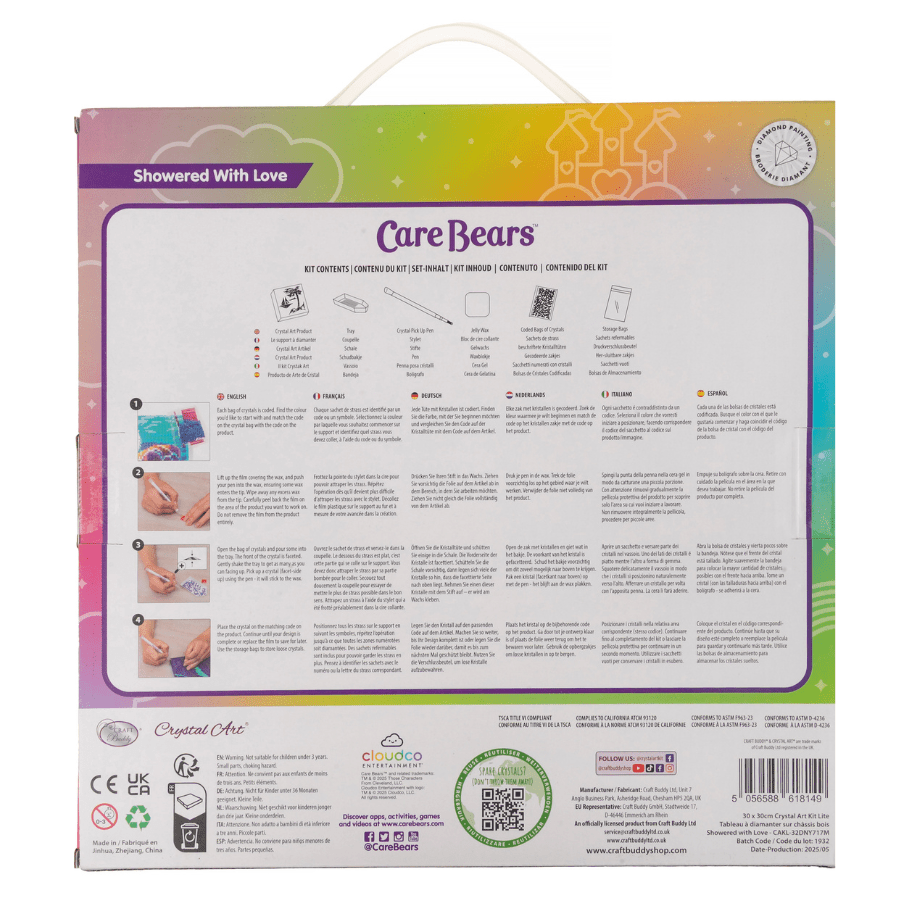 Showered With Love Crystal Art Canvas Care Bears 30x30 6