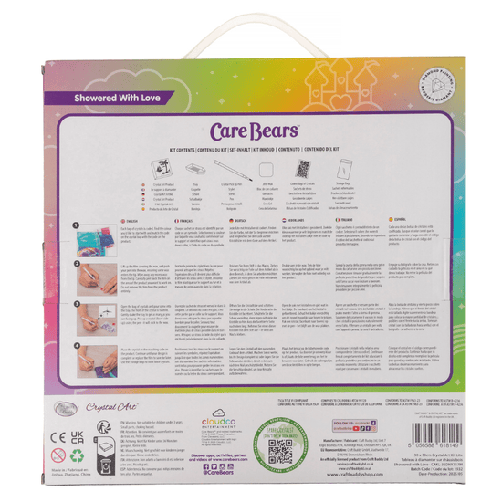 Showered With Love Crystal Art Canvas Care Bears 30x30 6