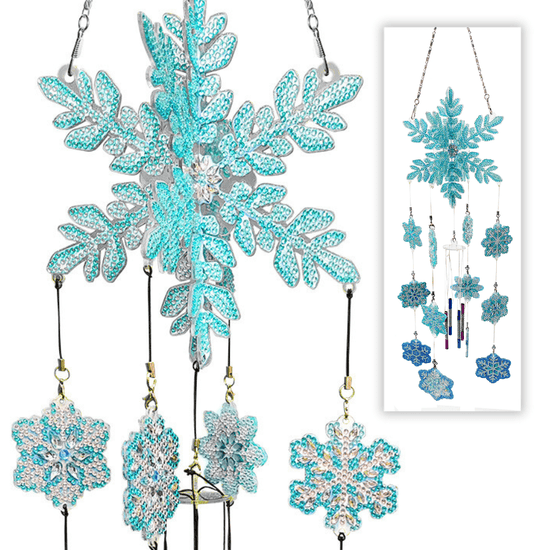 Snowflake Wind Chime Crystal Art Hanging Decoration Kit 12