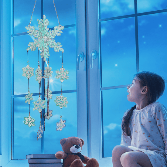 Snowflake Wind Chime Crystal Art Hanging Decoration Kit 