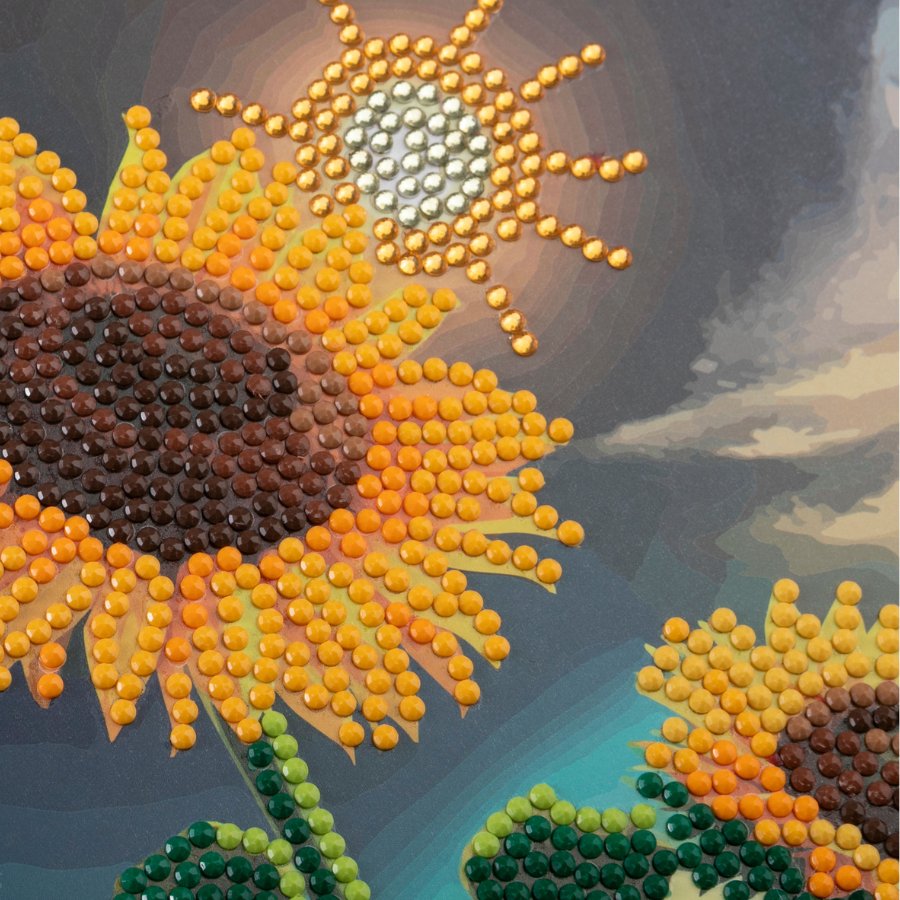 "Soulful Sunflower" Crystal Art Card Close Up