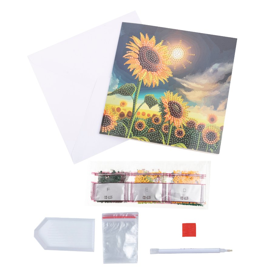 "Soulful Sunflower" Crystal Art Card Content