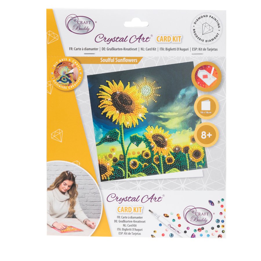 "Soulful Sunflower" Crystal Art Card Front Packaging