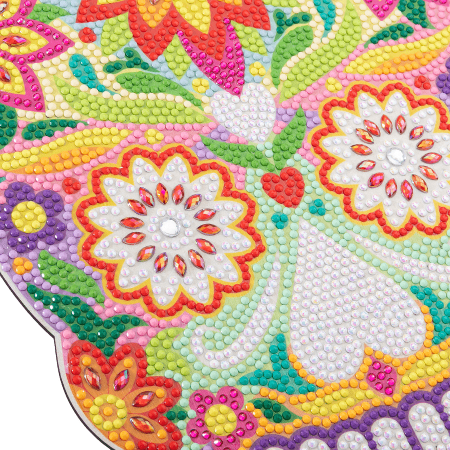 Sugar Skull Crystal Art Wooden Decoration 8