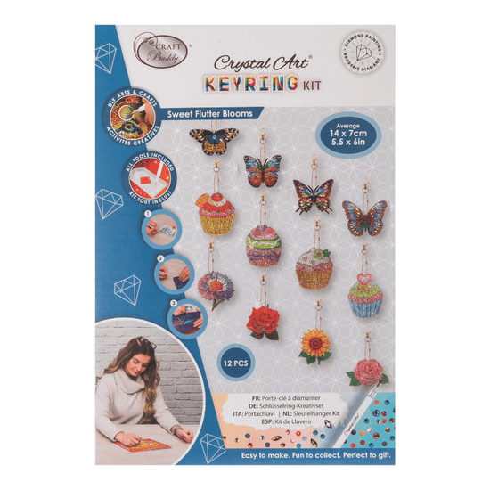 Sweet Flutter Blooms Crystal Art Keyring Kit 1
