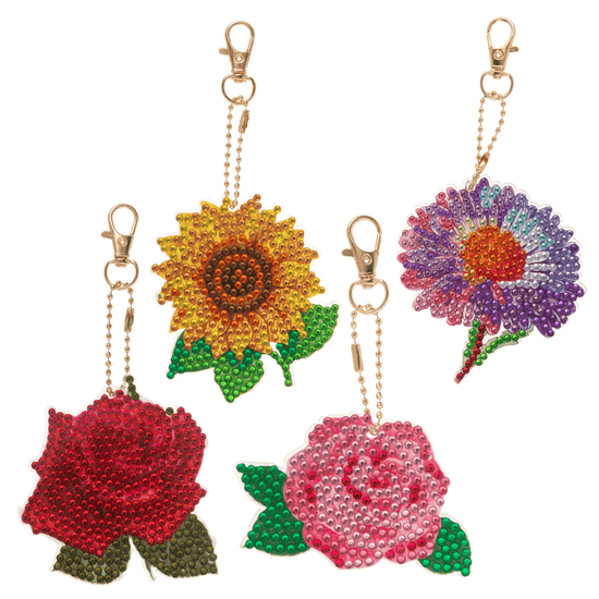 Sweet Flutter Blooms Crystal Art Keyring Kit 6