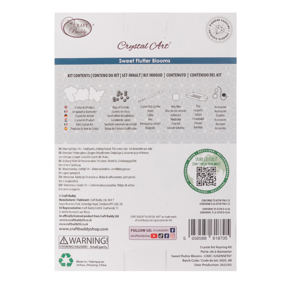 Sweet Flutter Blooms Crystal Art Keyring Kit 8
