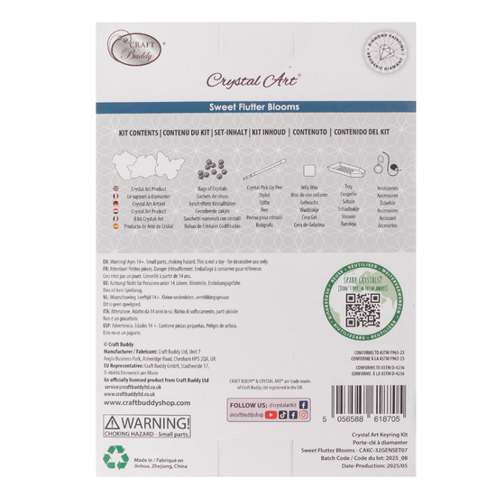 Sweet Flutter Blooms Crystal Art Keyring Kit 8