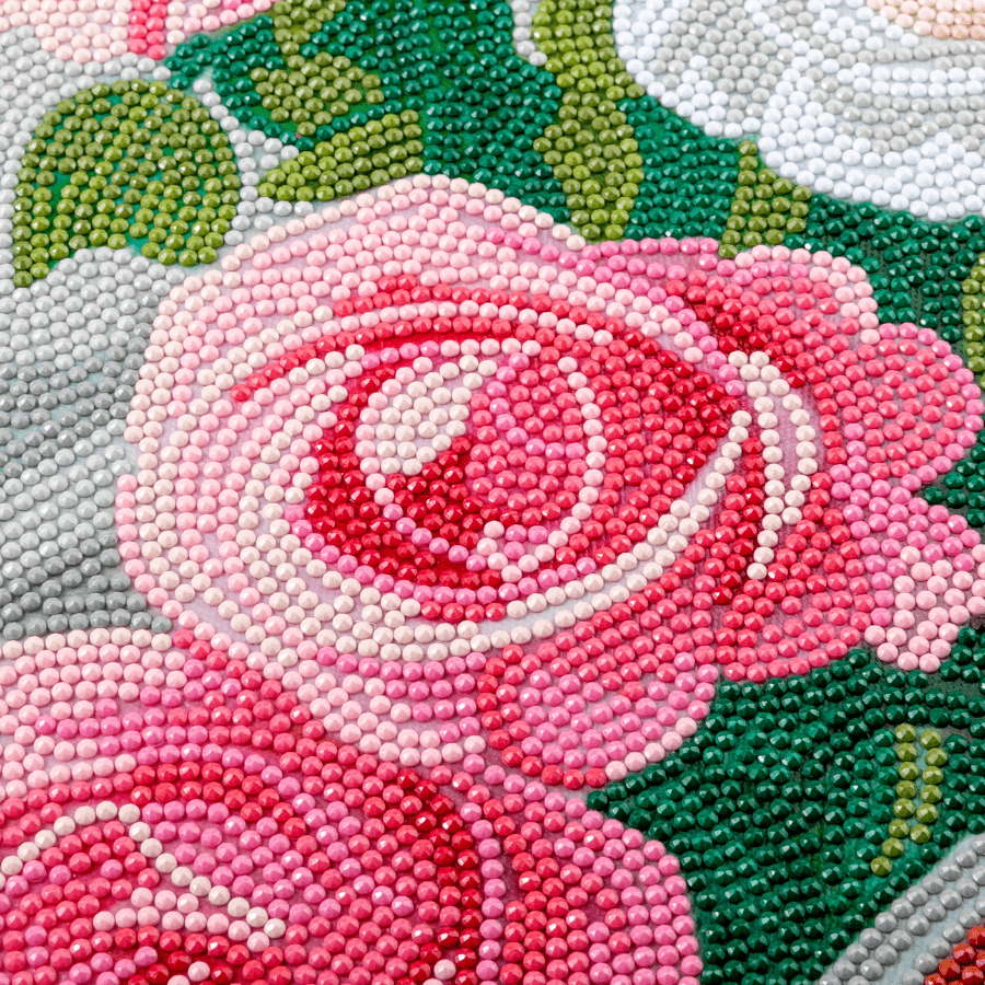 Tea and Roses Crystal Art Framed Canvas Kit 40x50 gems