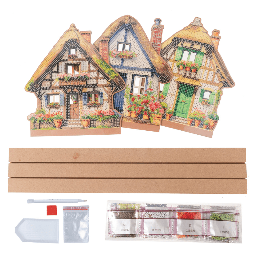 Thatched Trio Crystal Art 3D Buildable Scene Kit