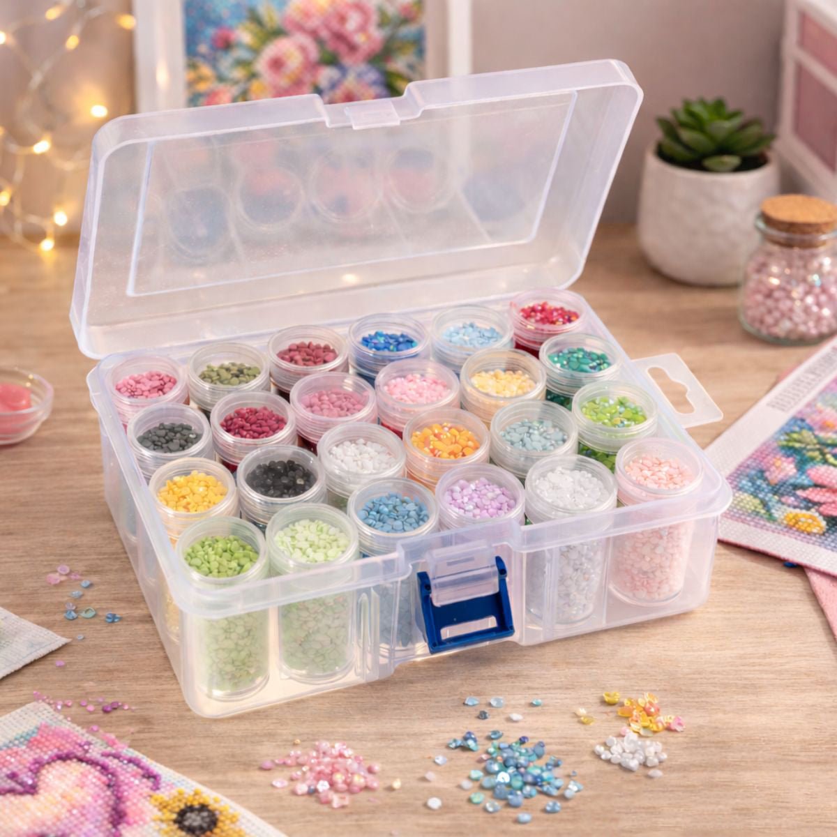 Transparent diamond painting storage box lifestyle
