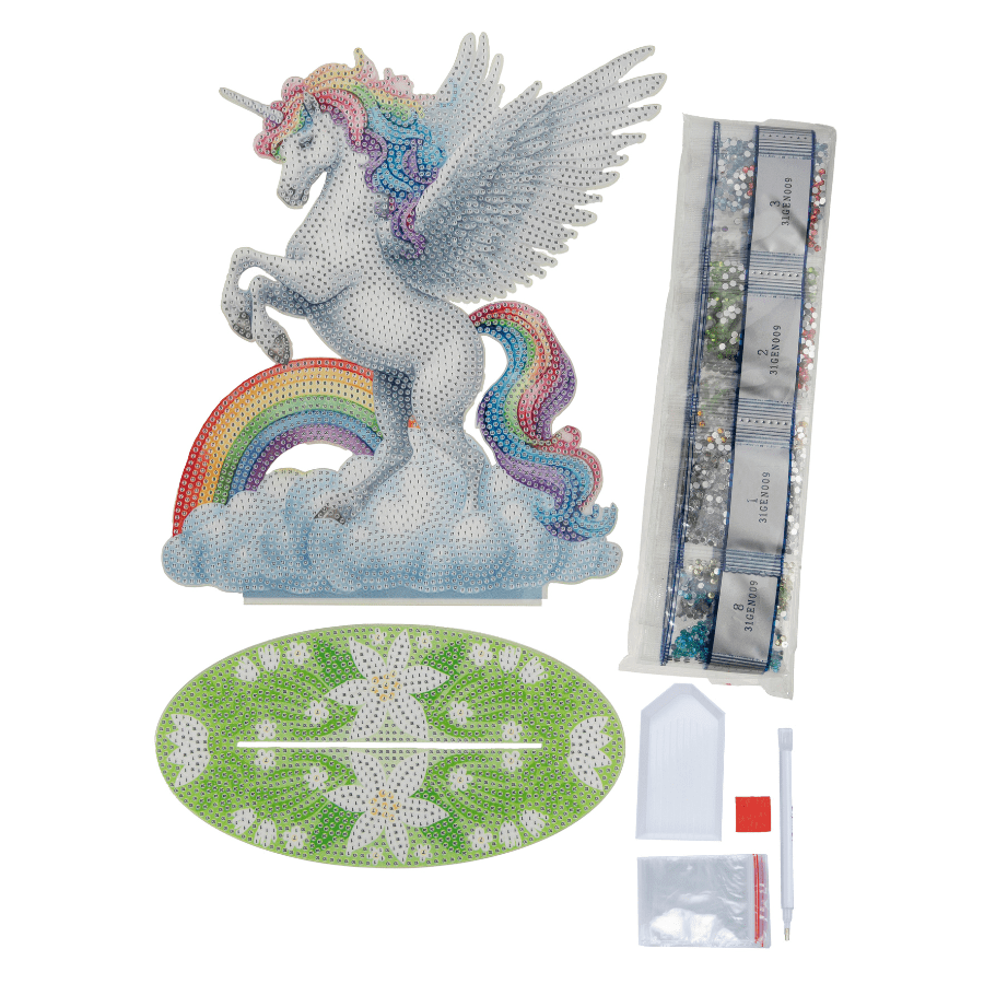 Unicorn Crystal Art Wooden Decoration contents